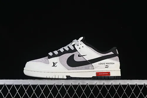 All categories Nk SB Dunk Series Nk SB Dunk Low High-end customized low-top sneakers Nike SB Dunk Low LV co-branded white, gray and black High-end customized low-top casual sneakers YF9511-904